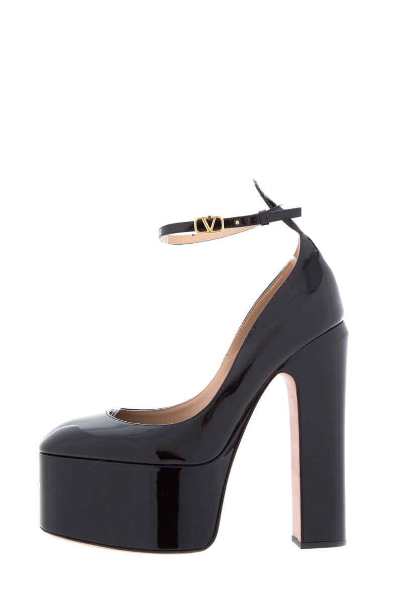 Valentino Garavani Black Patent Leather Platform Heels SZ 38.5