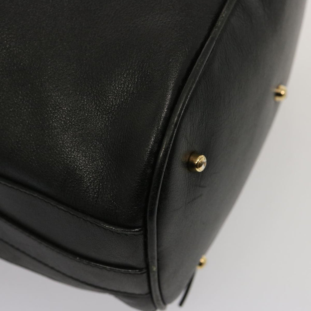 GUCCI Bamboo Hand Bag Leather 2way Black 001 2684 1657 75508