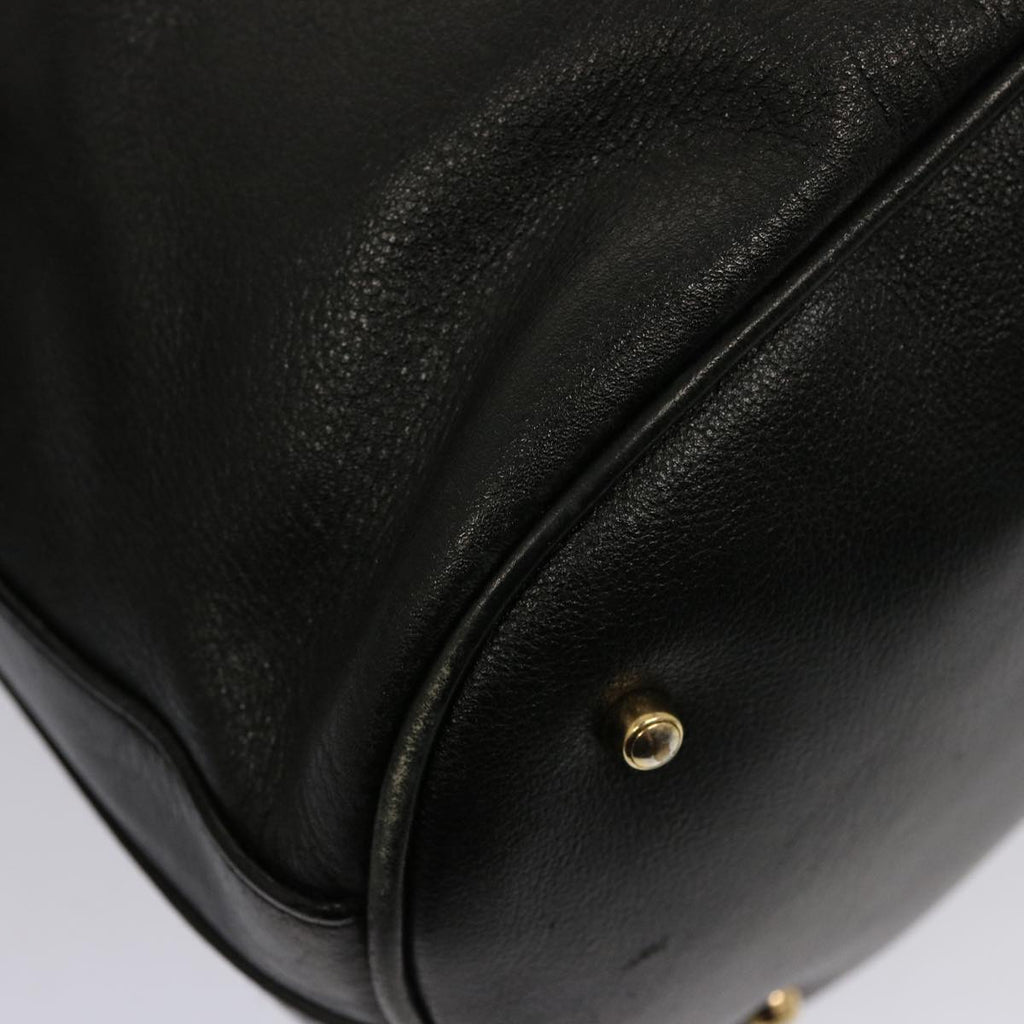GUCCI Bamboo Hand Bag Leather 2way Black 001 2684 1657 75508