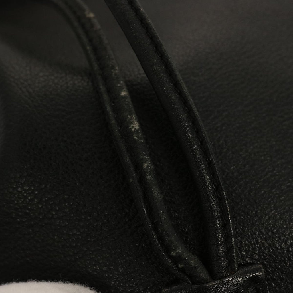 GUCCI Bamboo Hand Bag Leather 2way Black 001 2684 1657 75508