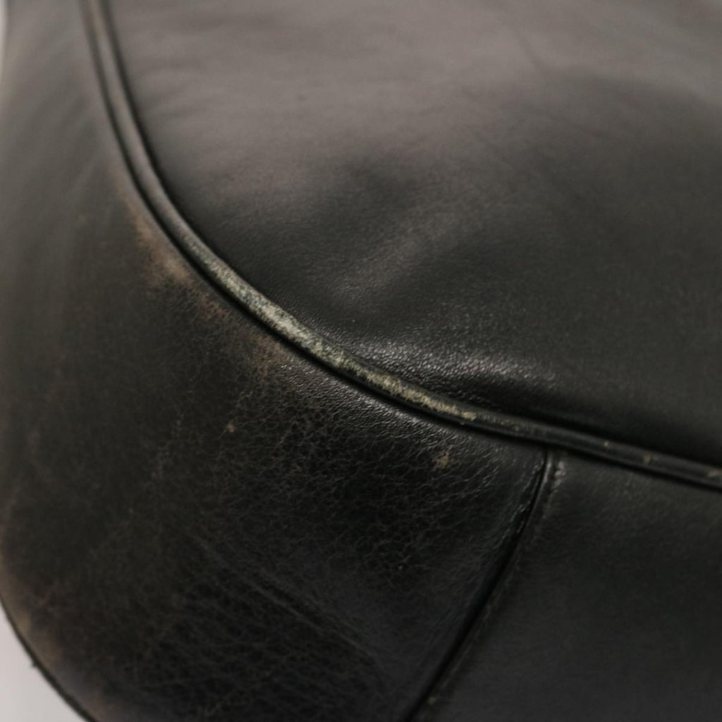 GUCCI Bamboo Hand Bag Leather 2way Black 001 2404 1577 75509