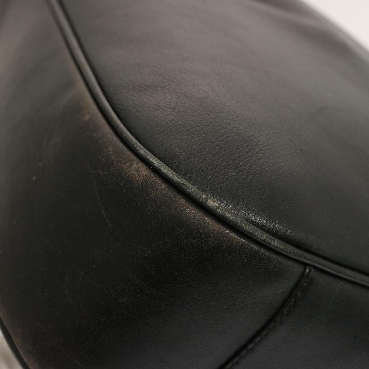 GUCCI Bamboo Hand Bag Leather 2way Black 001 2404 1577 75509