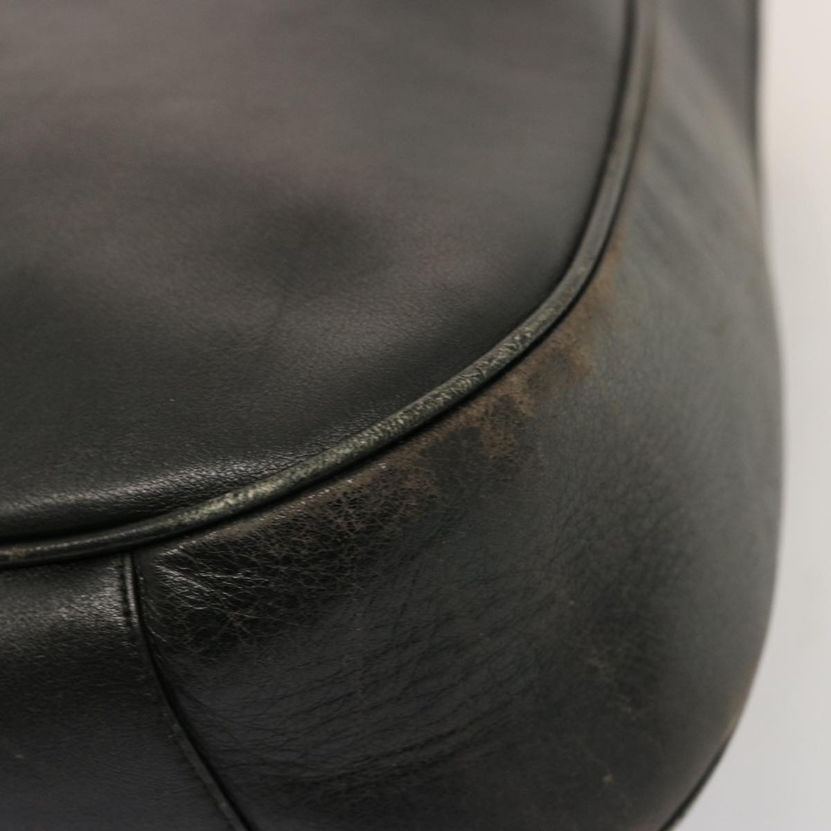 GUCCI Bamboo Hand Bag Leather 2way Black 001 2404 1577 75509