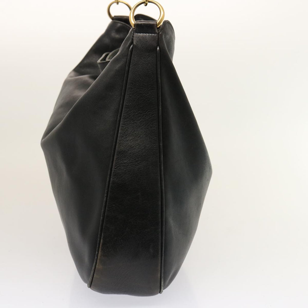 GUCCI Bamboo Hand Bag Leather 2way Black 001 2404 1577 75509