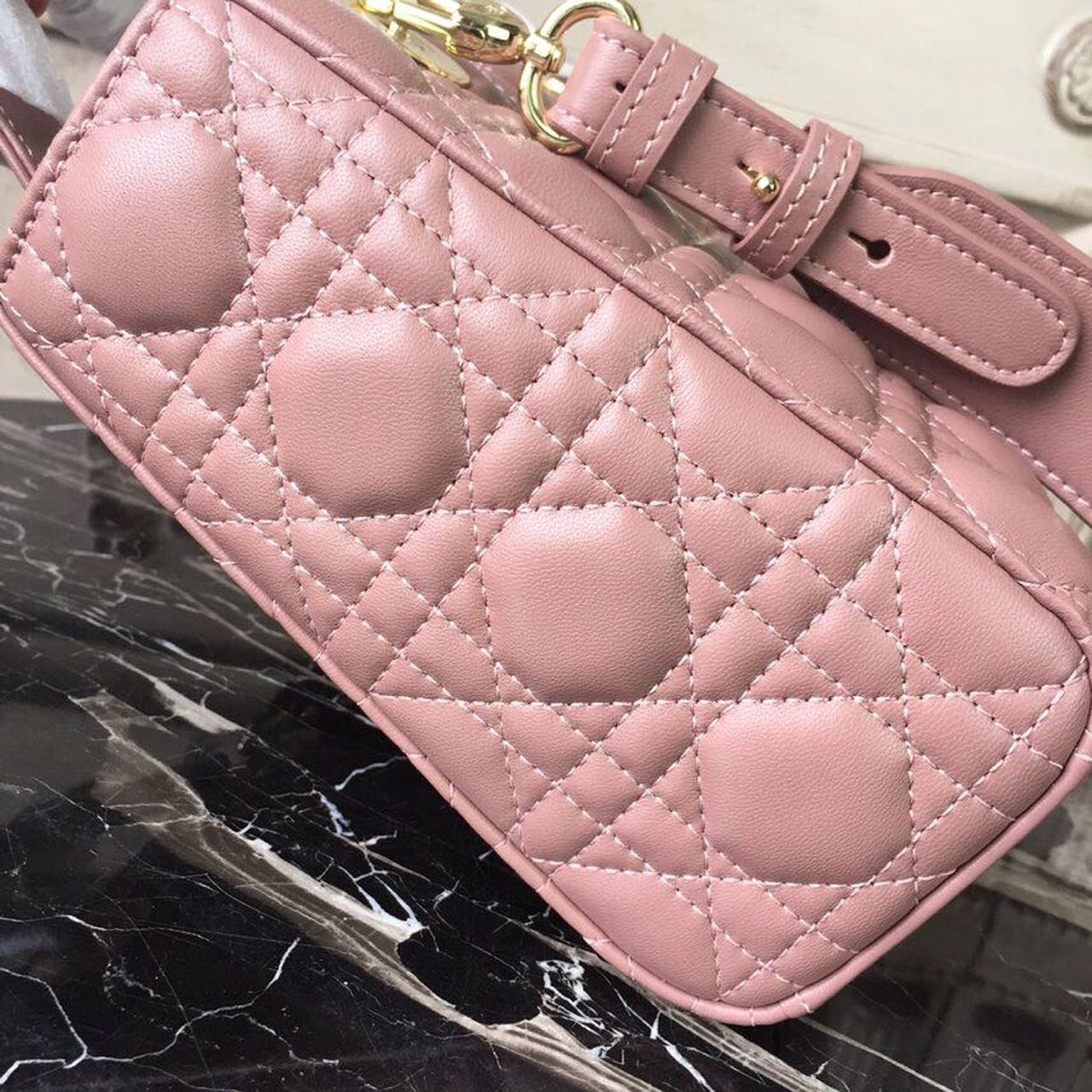 GLAMI MeGLAMIum Lady Bag Gold Toned Hardware Dusty Pink For Women 20cm/8in CD