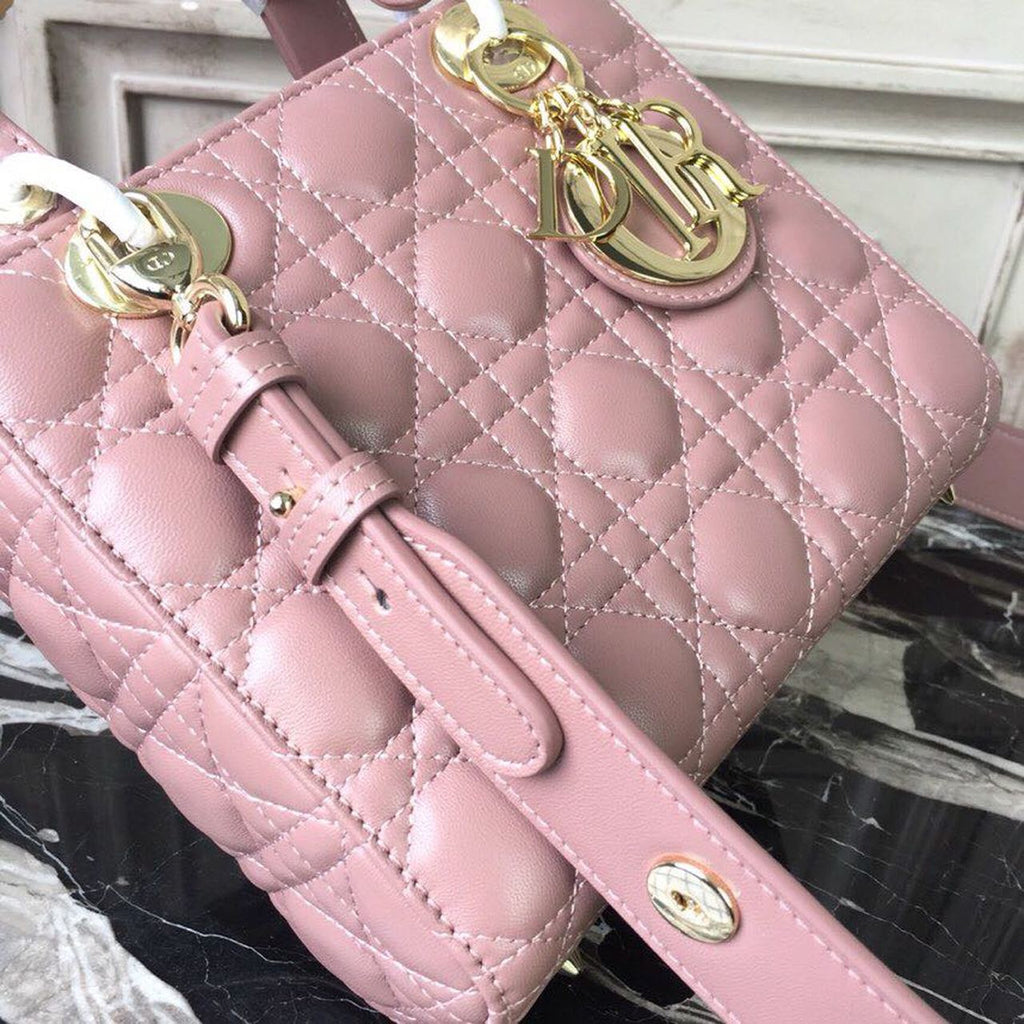 GLAMI MeGLAMIum Lady Bag Gold Toned Hardware Dusty Pink For Women 20cm/8in CD