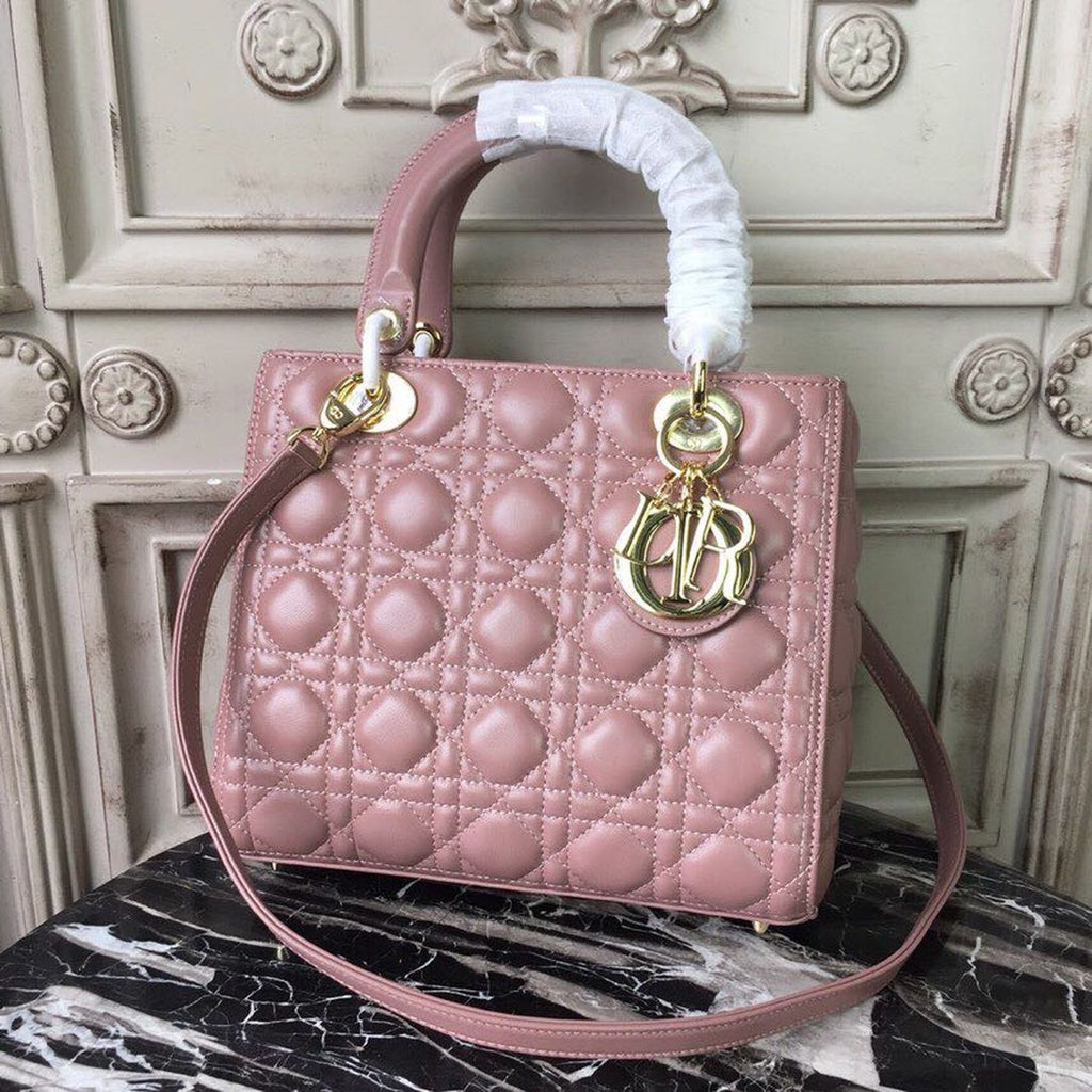 GLAMI MeGLAMIum Lady Bag Gold Toned Hardware Dusty Pink For Women 24cm/9in CD