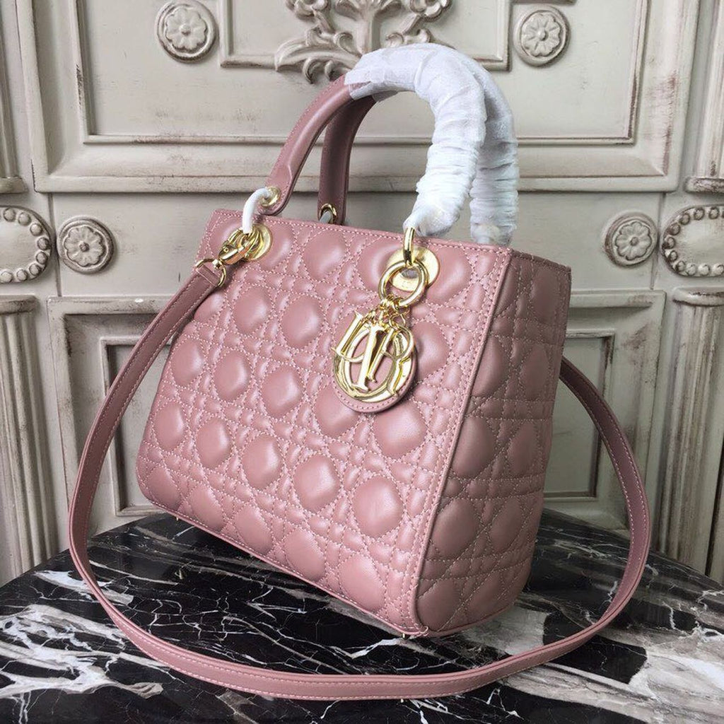 GLAMI MeGLAMIum Lady Bag Gold Toned Hardware Dusty Pink For Women 24cm/9in CD