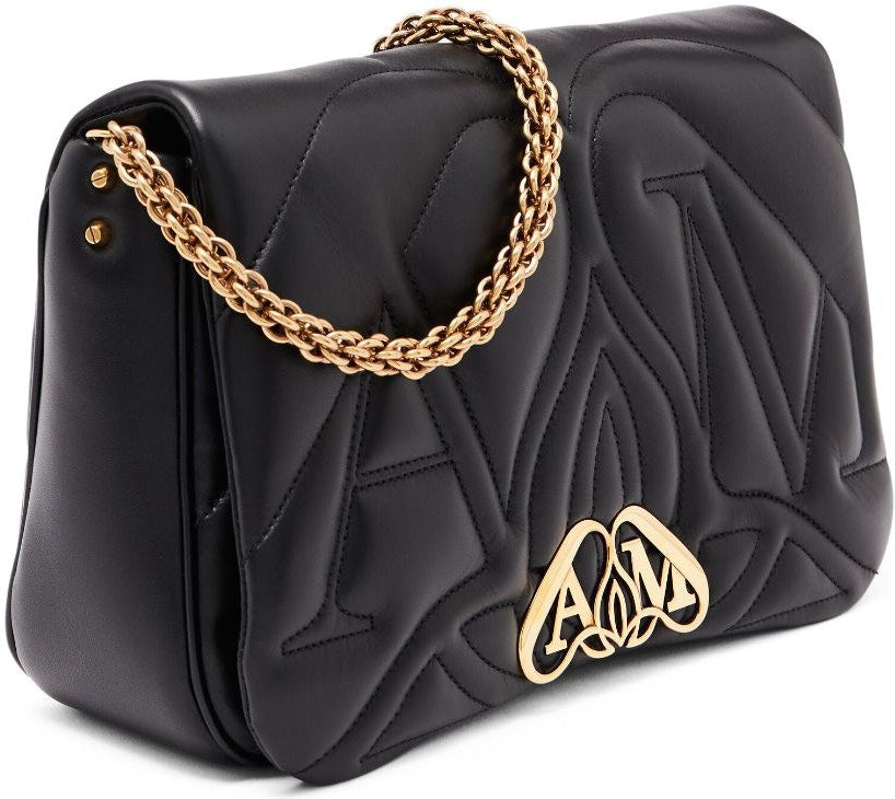 SEAL LEATHER SHOULDER BAG