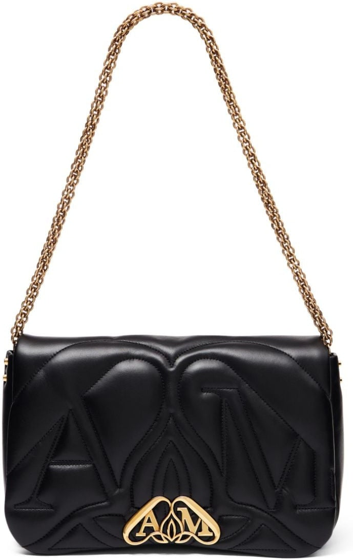 SEAL LEATHER SHOULDER BAG