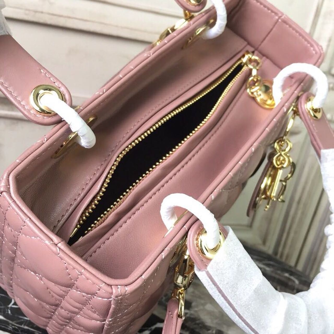 GLAMI MeGLAMIum Lady Bag Gold Toned Hardware Dusty Pink For Women 24cm/9in CD