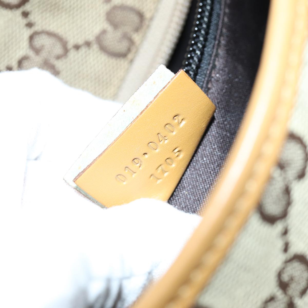 GUCCI GG Canvas Sherry Line Tote Bag Beige Red Brown 019 0402 75588
