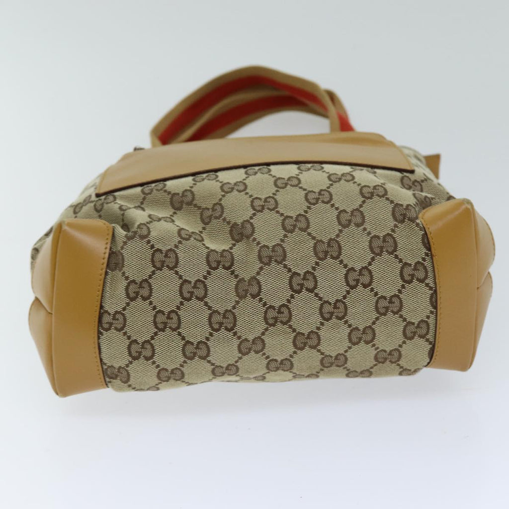 GUCCI GG Canvas Sherry Line Tote Bag Beige Red Brown 019 0402 75588