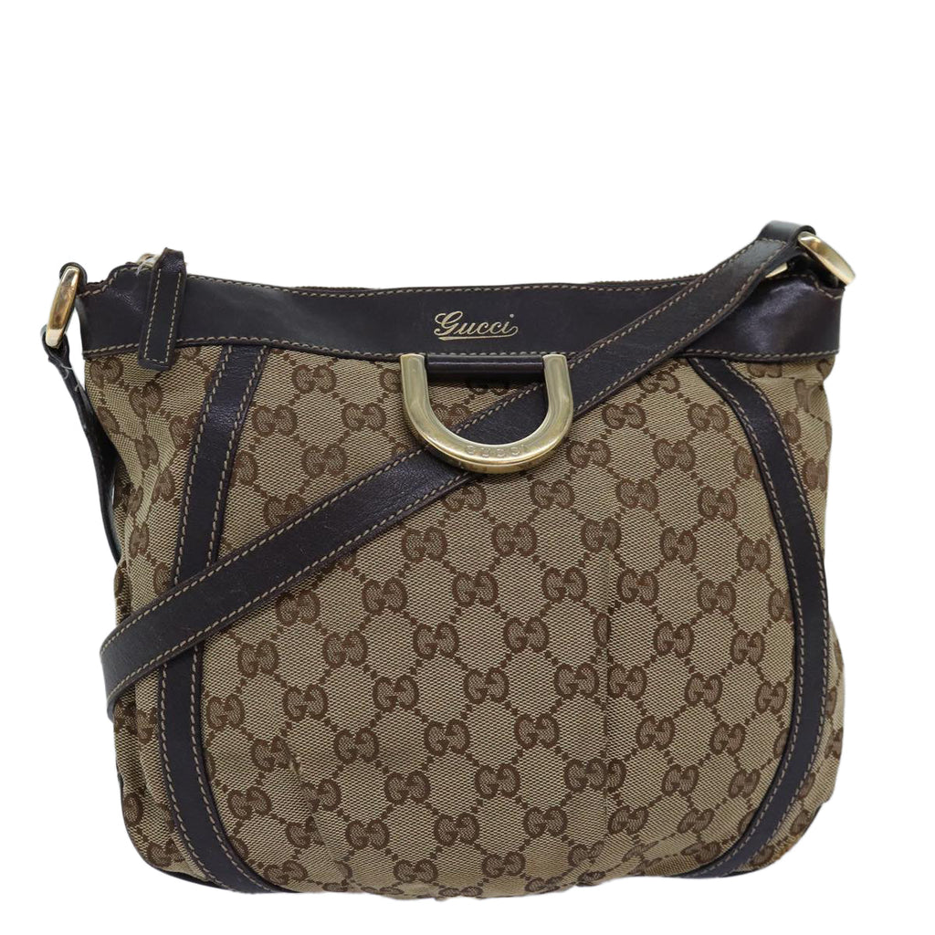 GUCCI GG Canvas Shoulder Bag Beige 203257 75598