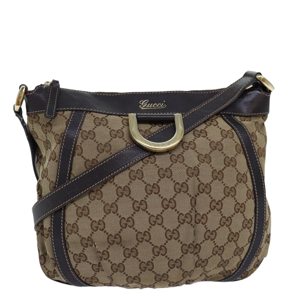 GUCCI GG Canvas Shoulder Bag Beige 203257 75598