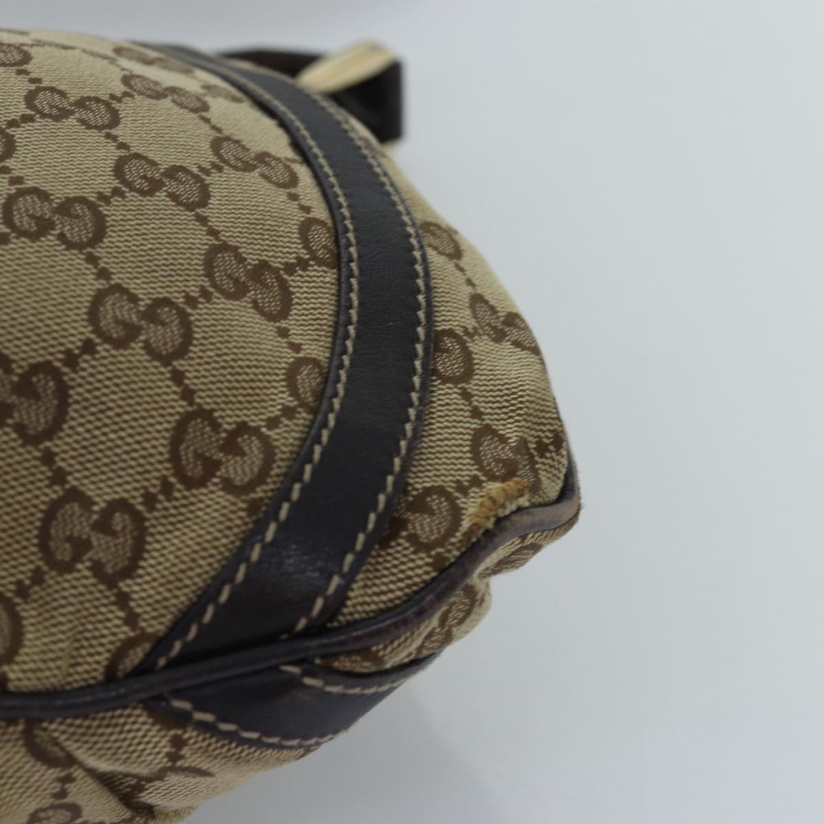GUCCI GG Canvas Shoulder Bag Beige 203257 75598