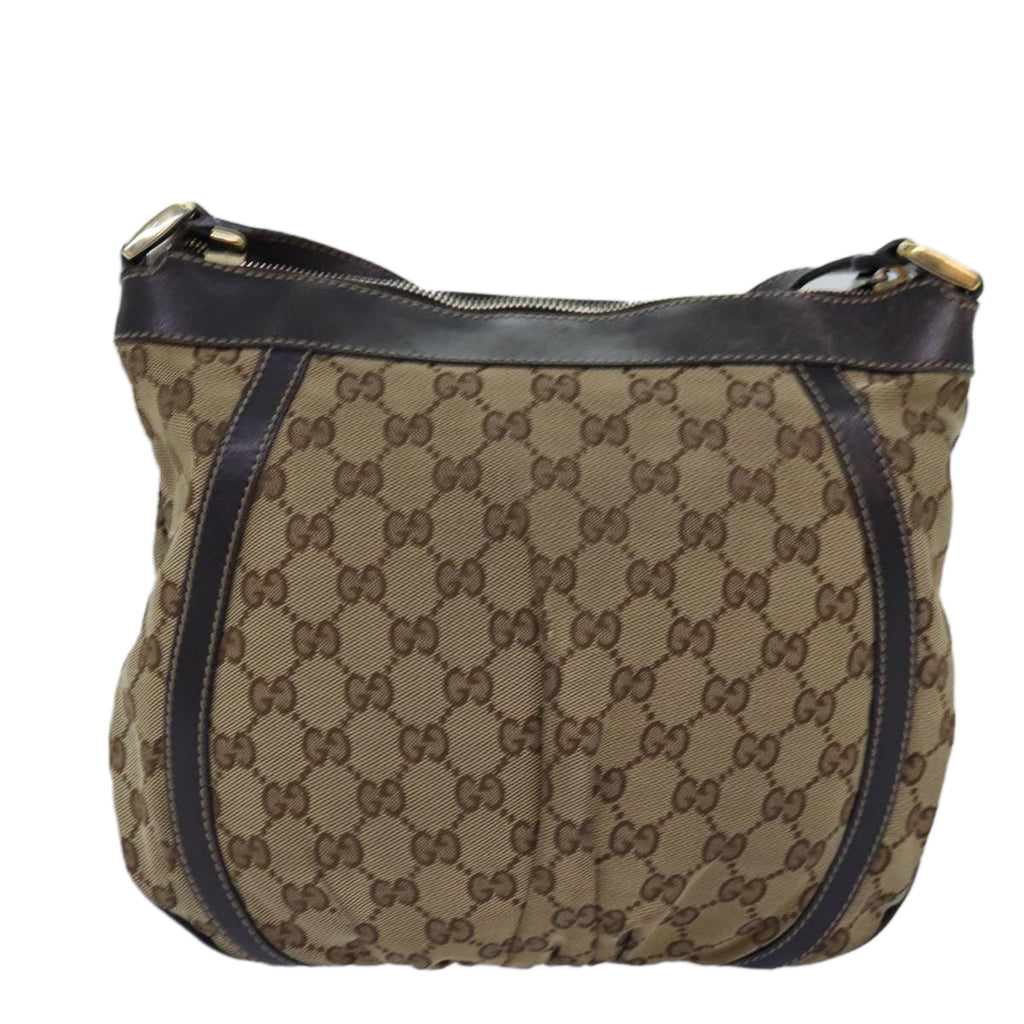 GUCCI GG Canvas Shoulder Bag Beige 203257 75598