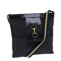GUCCI GG Canvas Shoulder Bag Black White 001 4094 75600