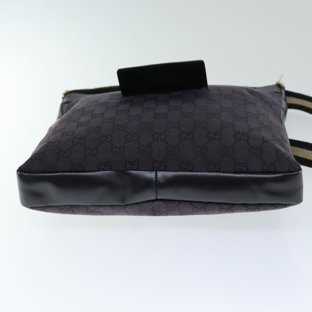 GUCCI GG Canvas Shoulder Bag Black White 001 4094 75600