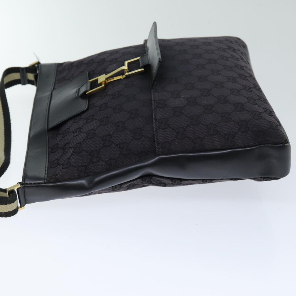 GUCCI GG Canvas Shoulder Bag Black White 001 4094 75600