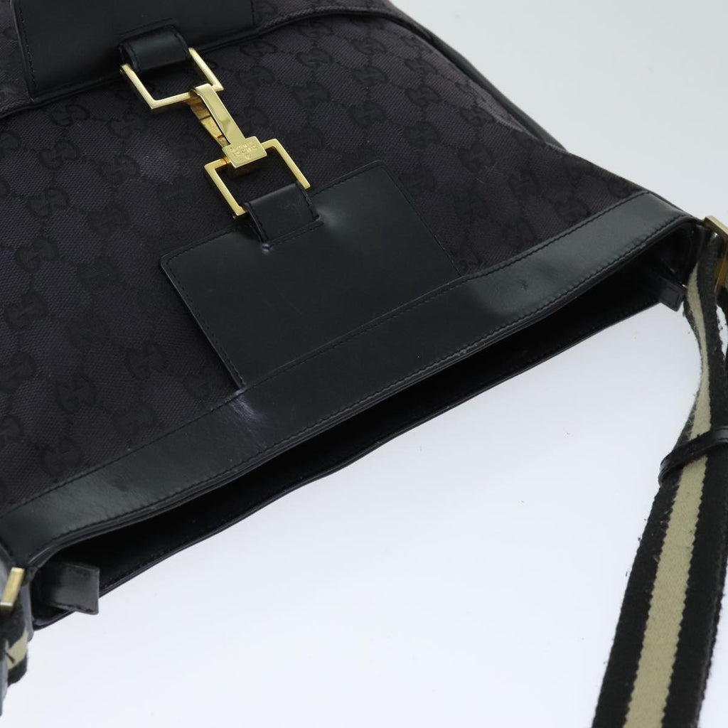 GUCCI GG Canvas Shoulder Bag Black White 001 4094 75600