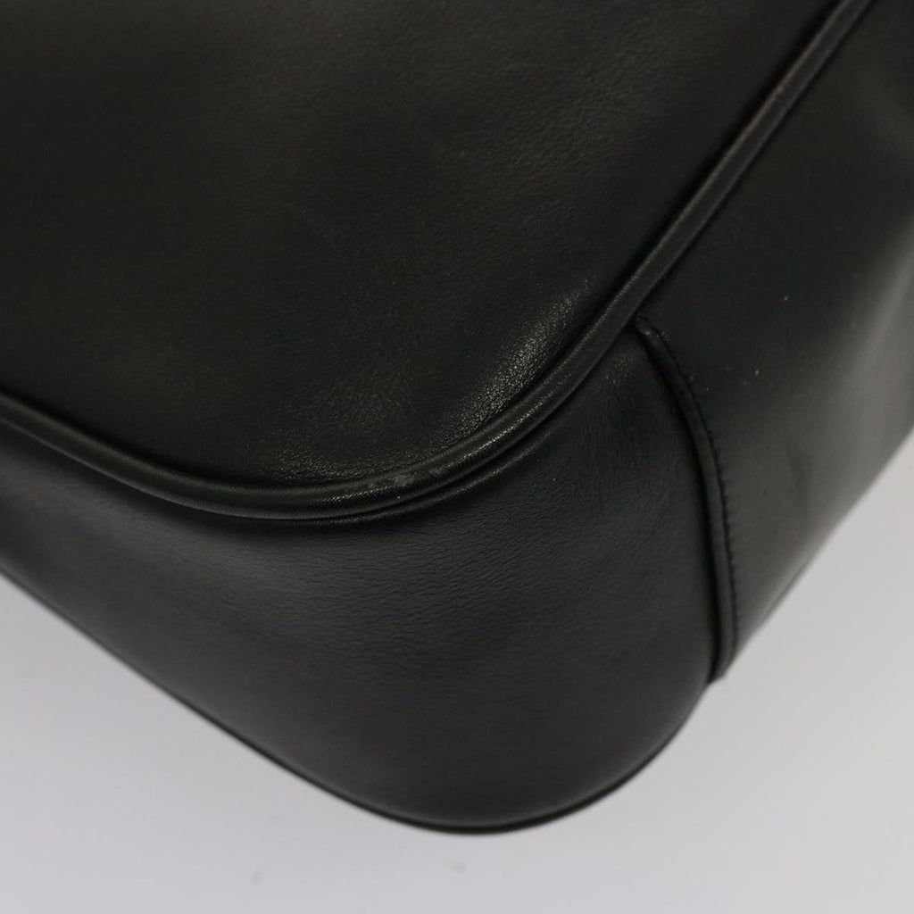 GUCCI Bamboo Shoulder Bag Leather 2way Black 001 1638 2123 75603