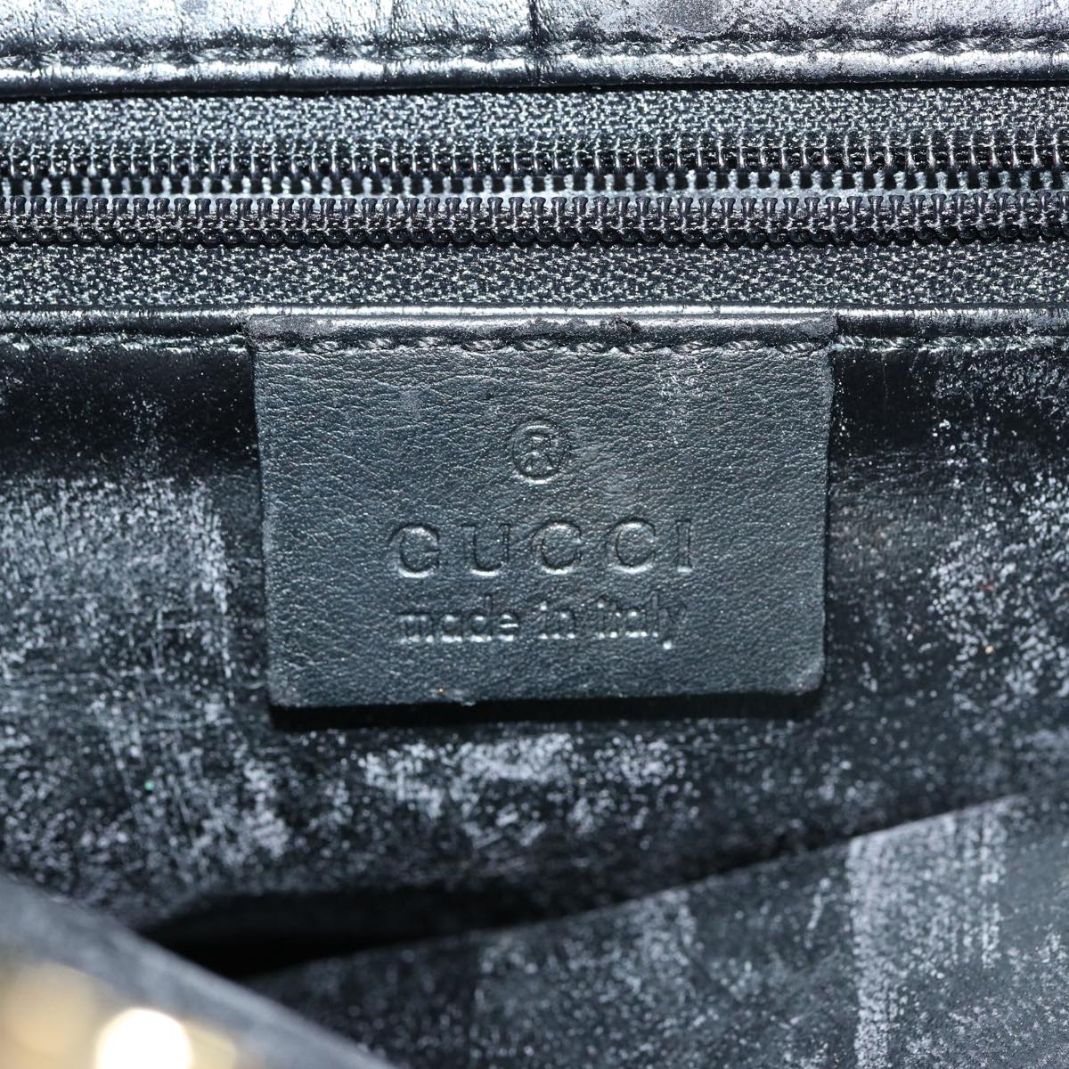 GUCCI Bamboo Shoulder Bag Leather 2way Black 001 1638 2123 75603