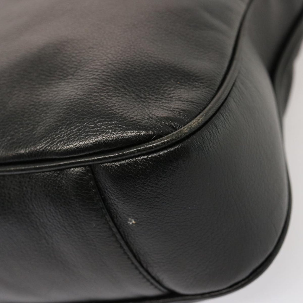 GUCCI Bamboo Hand Bag Leather 2way Black 001 14 1638 75604