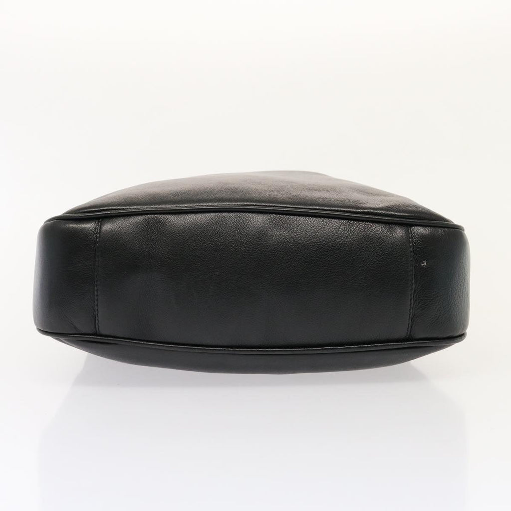 GUCCI Bamboo Hand Bag Leather 2way Black 001 14 1638 75604