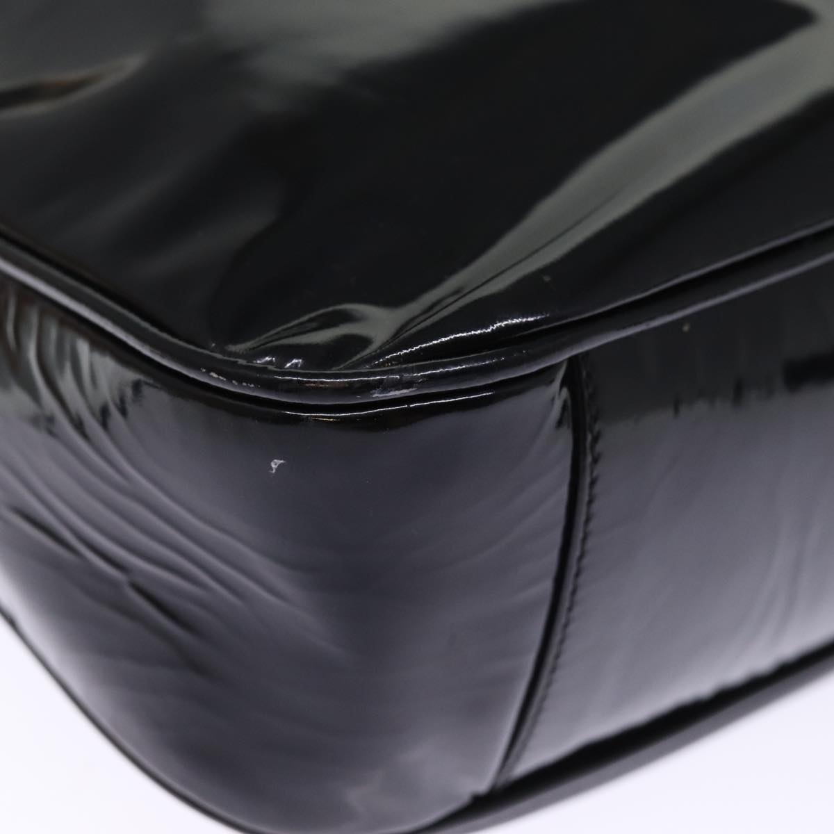 GUCCI Bamboo Shoulder Bag Patent leather 2way Black 001 2113 1638 75605