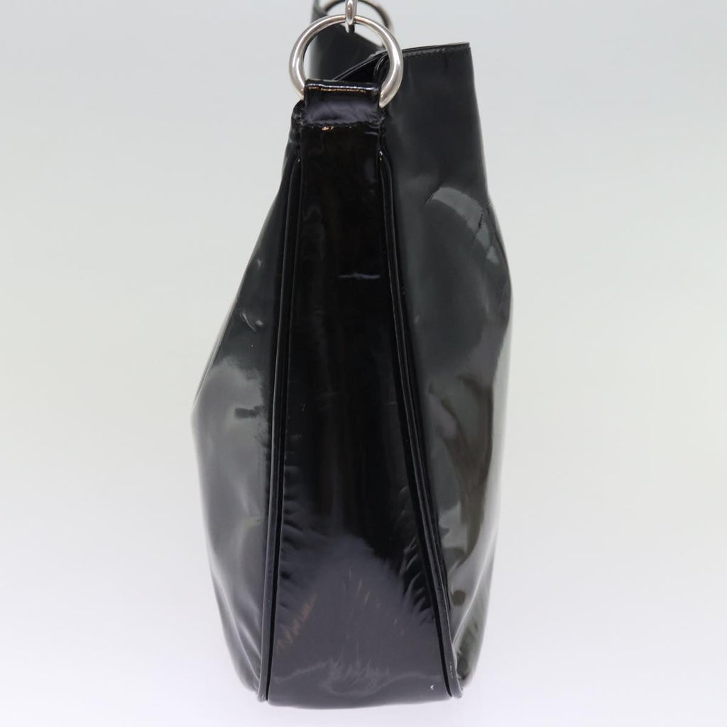 GUCCI Bamboo Shoulder Bag Patent leather 2way Black 001 2113 1638 75605