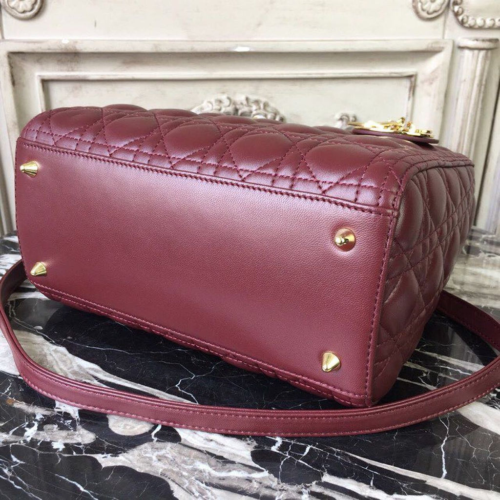 GLAMI MeGLAMIum Lady Bag Gold Toned Hardware Burgundy For Women 24cm/9in CD
