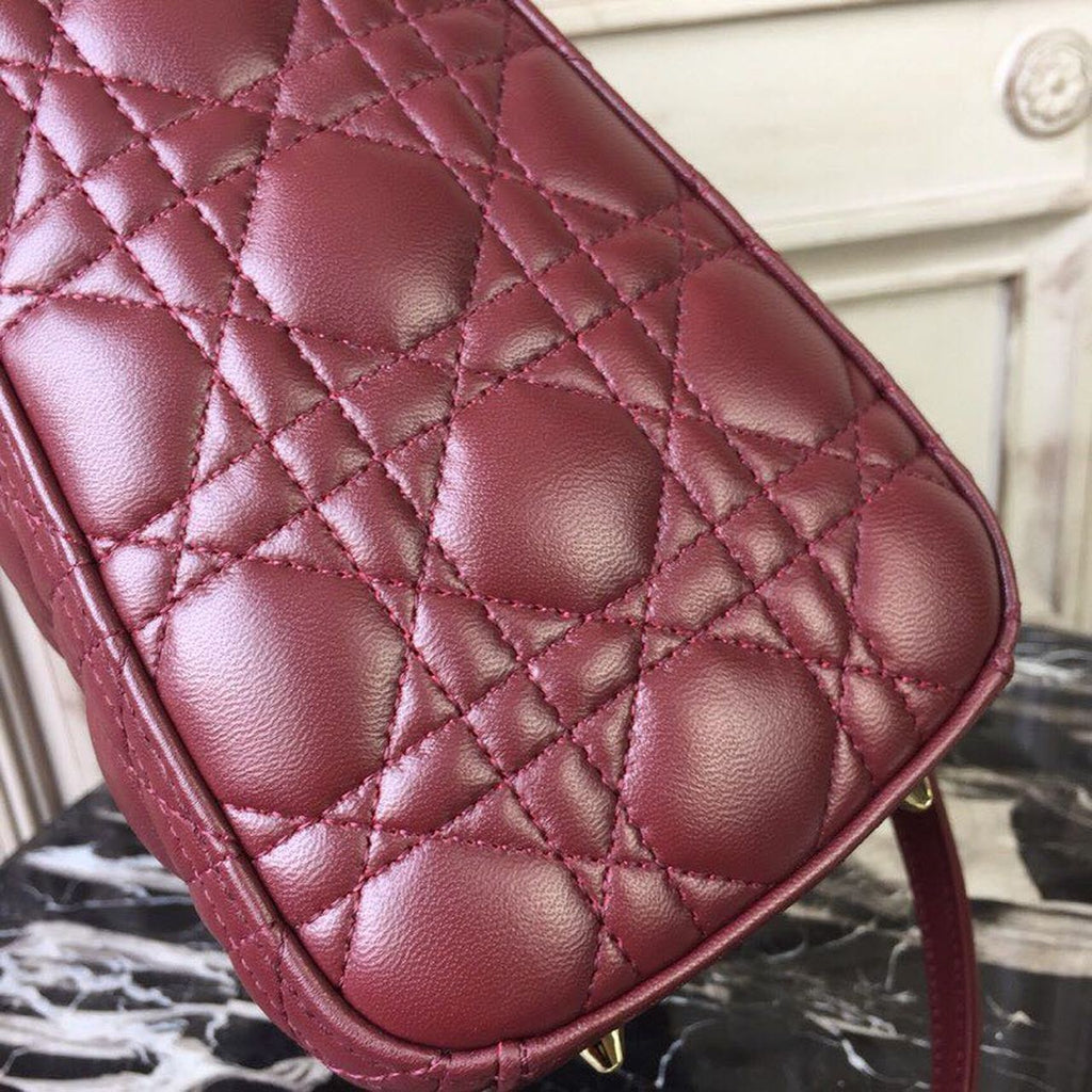 GLAMI MeGLAMIum Lady Bag Gold Toned Hardware Burgundy For Women 24cm/9in CD
