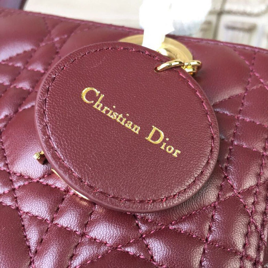 GLAMI MeGLAMIum Lady Bag Gold Toned Hardware Burgundy For Women 24cm/9in CD