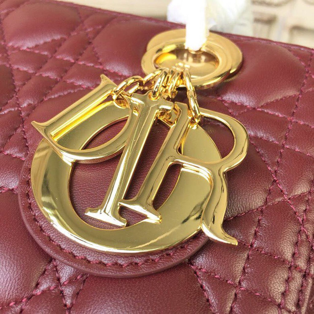 GLAMI MeGLAMIum Lady Bag Gold Toned Hardware Burgundy For Women 24cm/9in CD