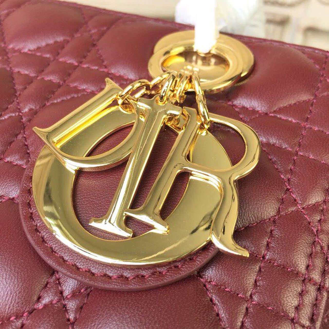 GLAMI MeGLAMIum Lady Bag Gold Toned Hardware Burgundy For Women 24cm/9in CD