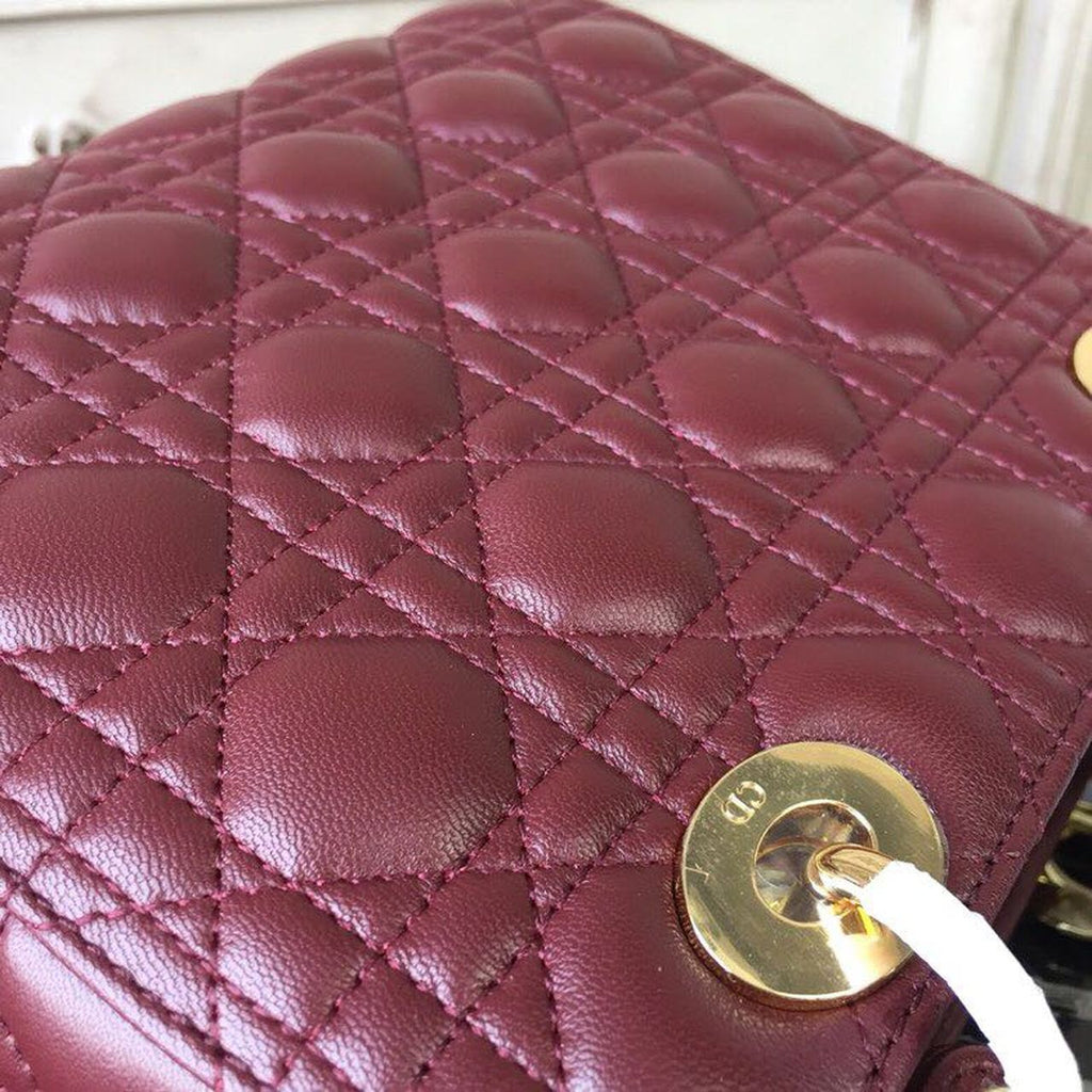 GLAMI MeGLAMIum Lady Bag Gold Toned Hardware Burgundy For Women 24cm/9in CD