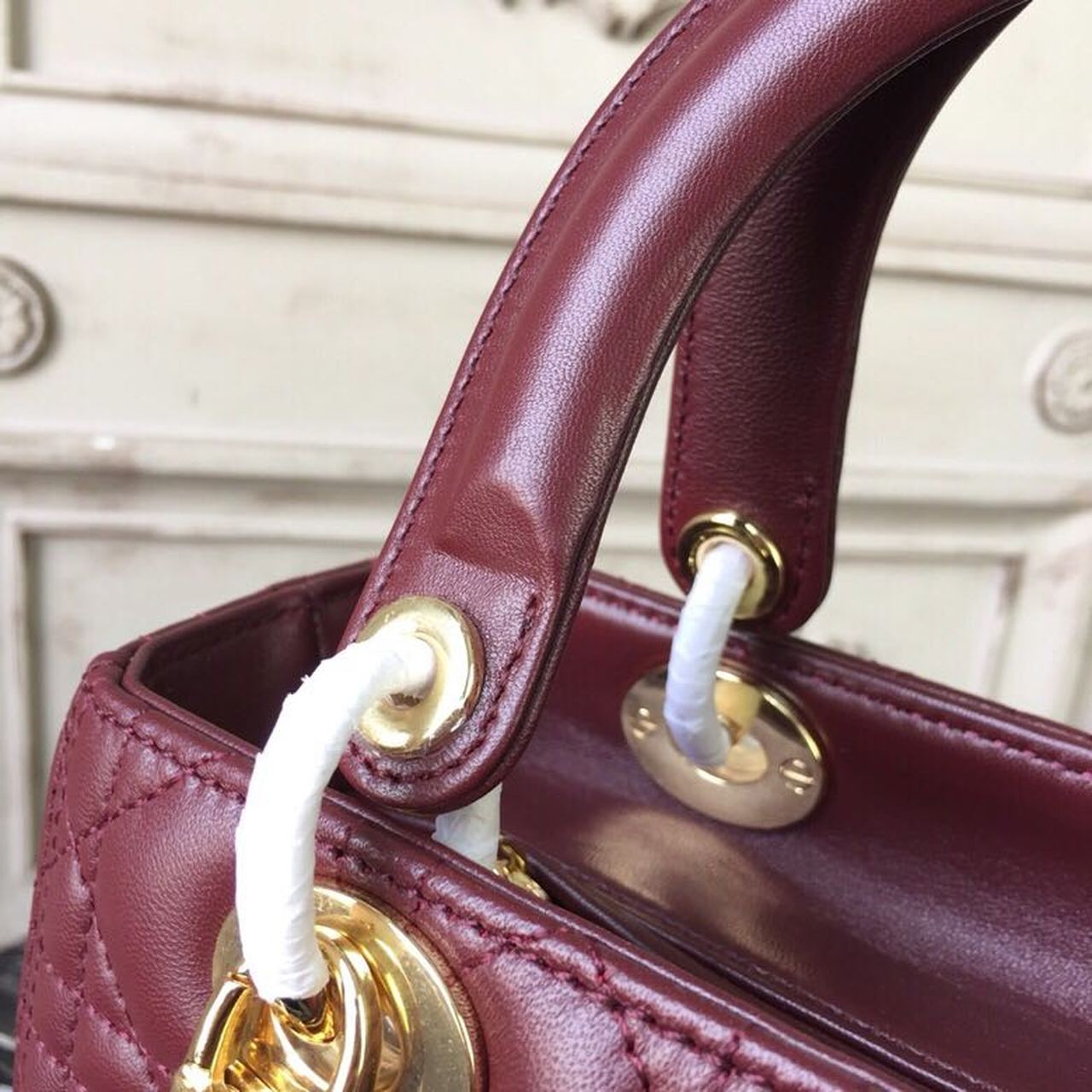 GLAMI MeGLAMIum Lady Bag Gold Toned Hardware Burgundy For Women 24cm/9in CD