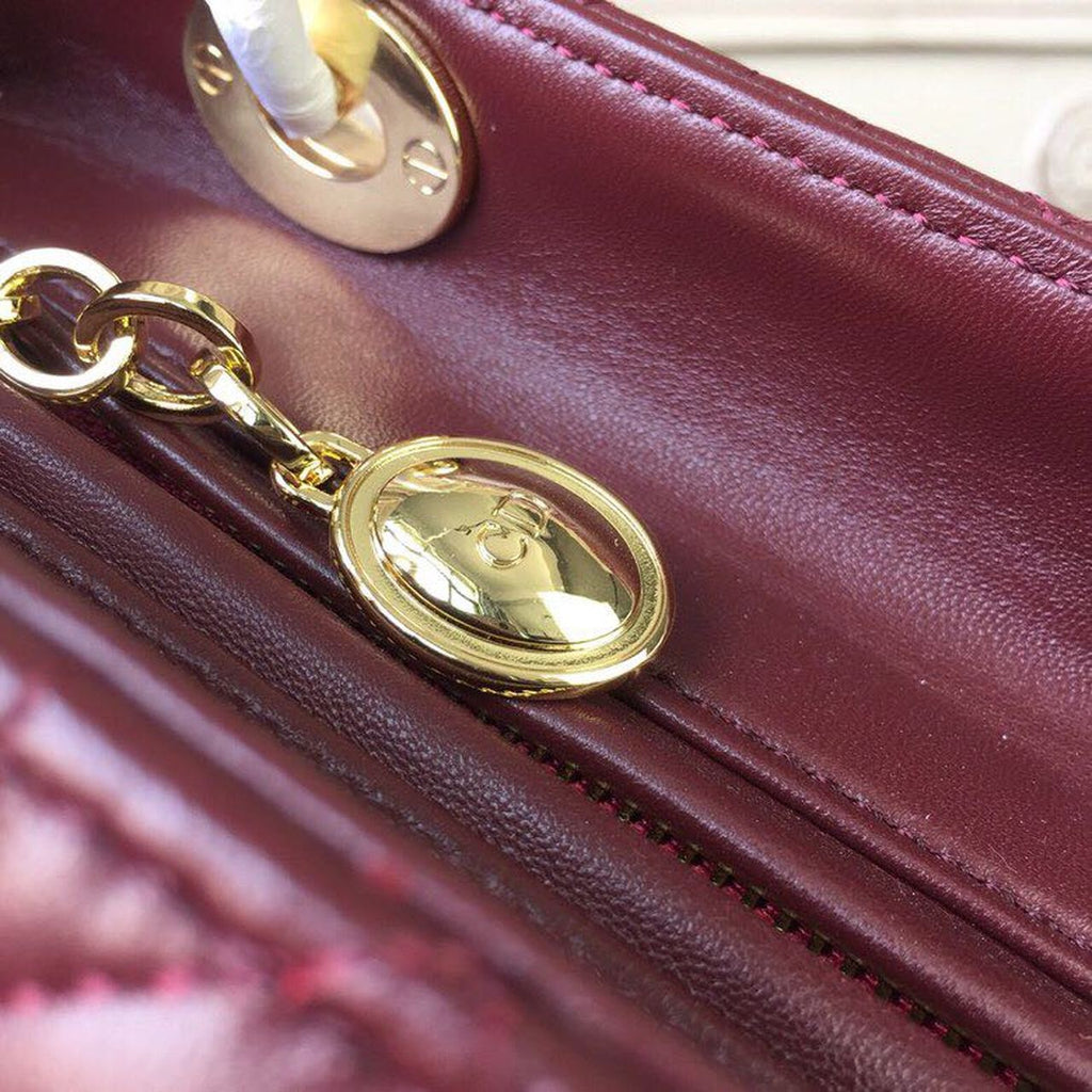 GLAMI MeGLAMIum Lady Bag Gold Toned Hardware Burgundy For Women 24cm/9in CD