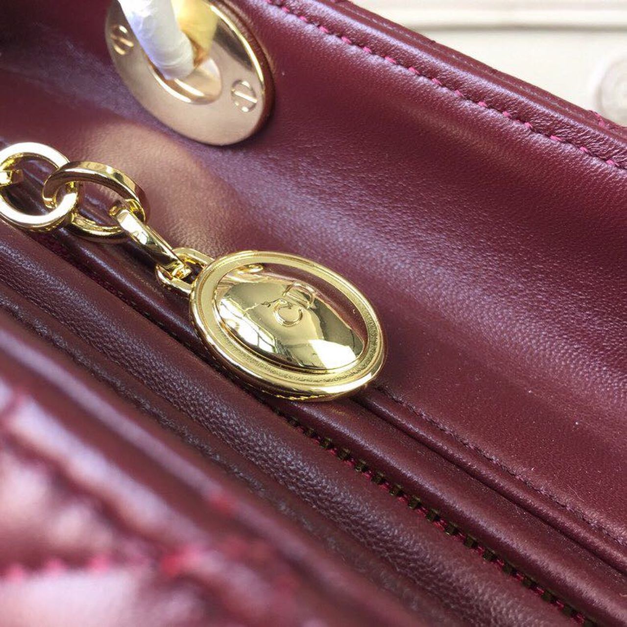 GLAMI MeGLAMIum Lady Bag Gold Toned Hardware Burgundy For Women 24cm/9in CD