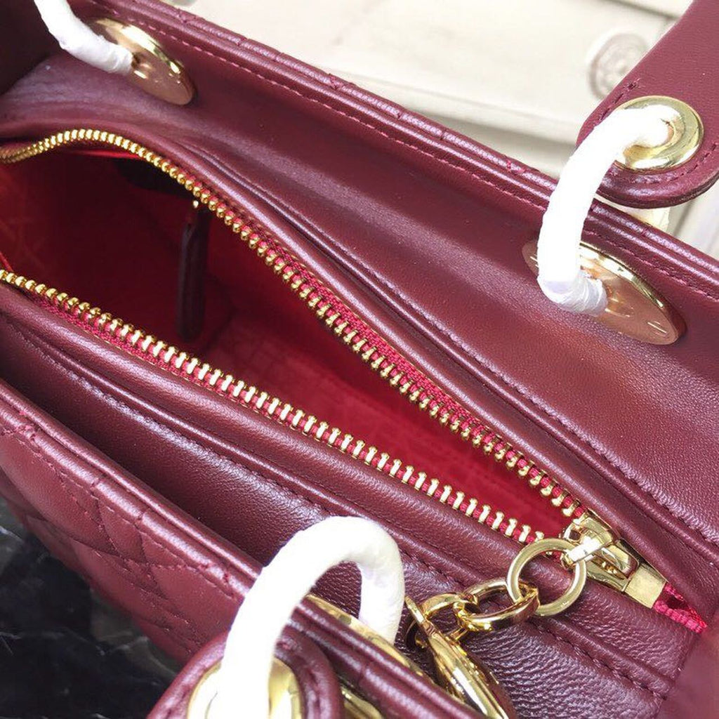 GLAMI MeGLAMIum Lady Bag Gold Toned Hardware Burgundy For Women 24cm/9in CD
