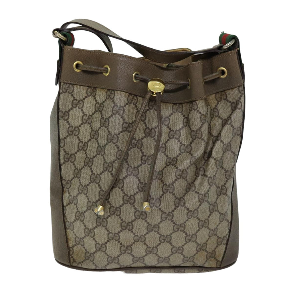 GUCCI Web Sherry Line GG Supreme Shoulder Bag Beige Red 41 02 034 75621