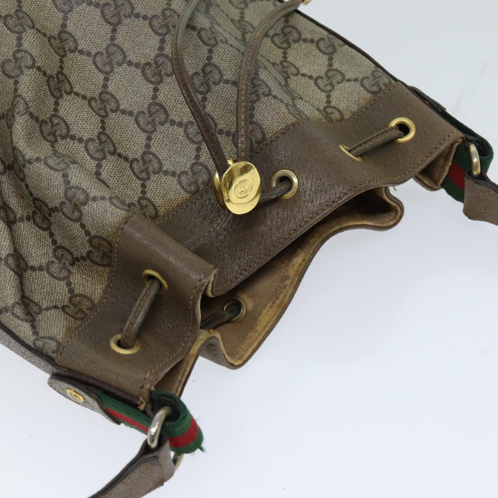 GUCCI Web Sherry Line GG Supreme Shoulder Bag Beige Red 41 02 034 75621
