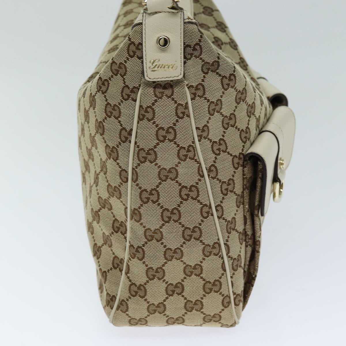 GUCCI GG Canvas Shoulder Bag Beige 153025 75622