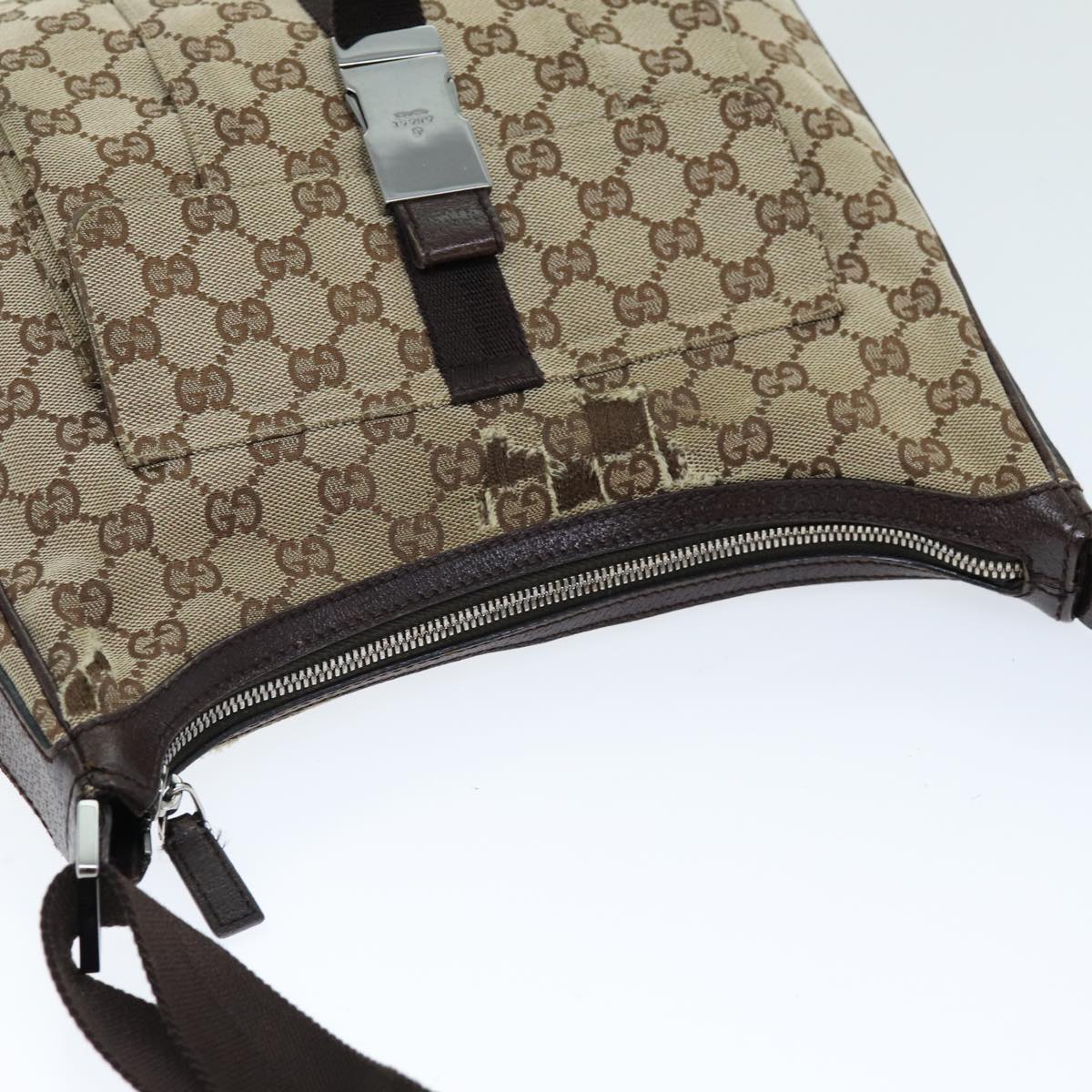 GUCCI GG Canvas Shoulder Bag Beige 131211 75623