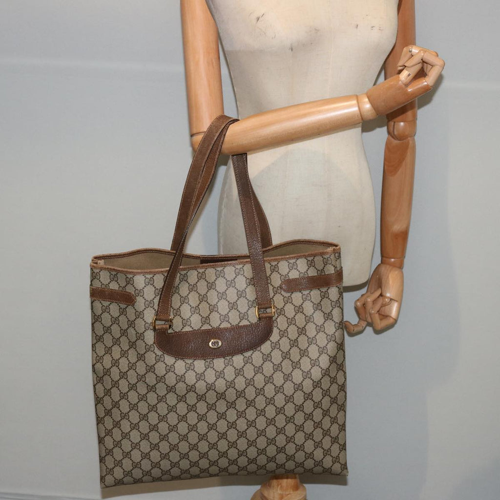 GUCCI GG Supreme Tote Bag PVC Beige 39 02 061 75624