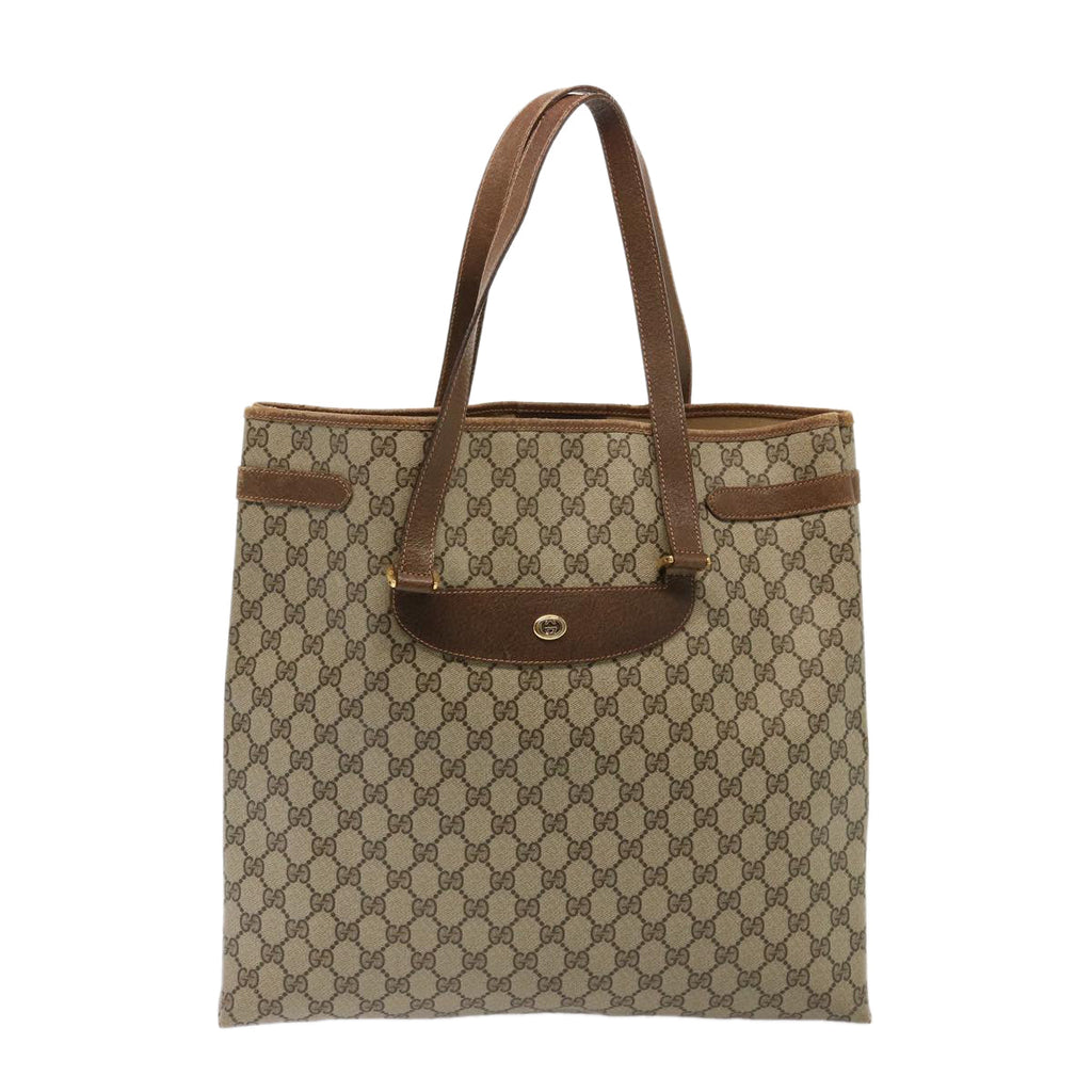 GUCCI GG Supreme Tote Bag PVC Beige 39 02 061 75624