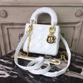 GLAMI Mini Lady Bag Gold Toned Hardware White For Women 18cm/7in CD
