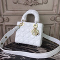 GLAMI Small Lady Bag Gold Toned Hardware White For Women 20cm/8in CD M0538OCAL_M030
