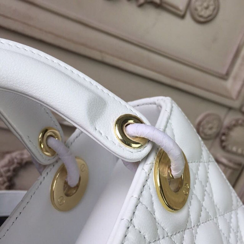 GLAMI Small Lady Bag Gold Toned Hardware White For Women 20cm/8in CD M0538OCAL_M030